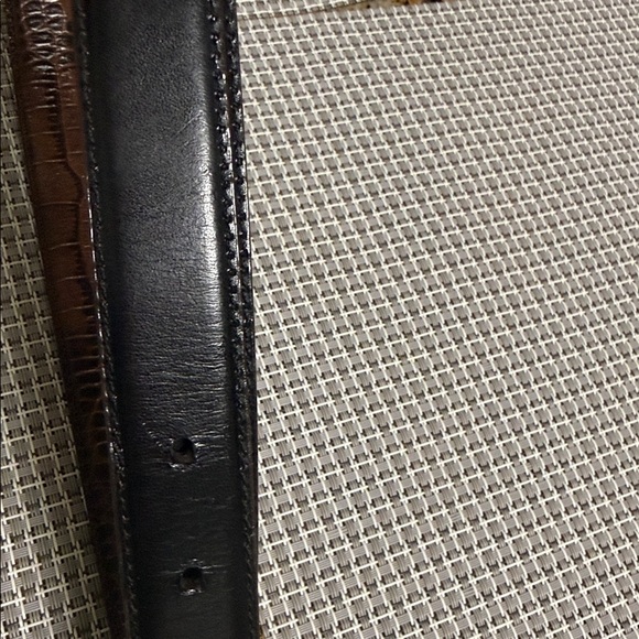 LRL Reversible Belt. Crocodile Embossed Pattern Belt.